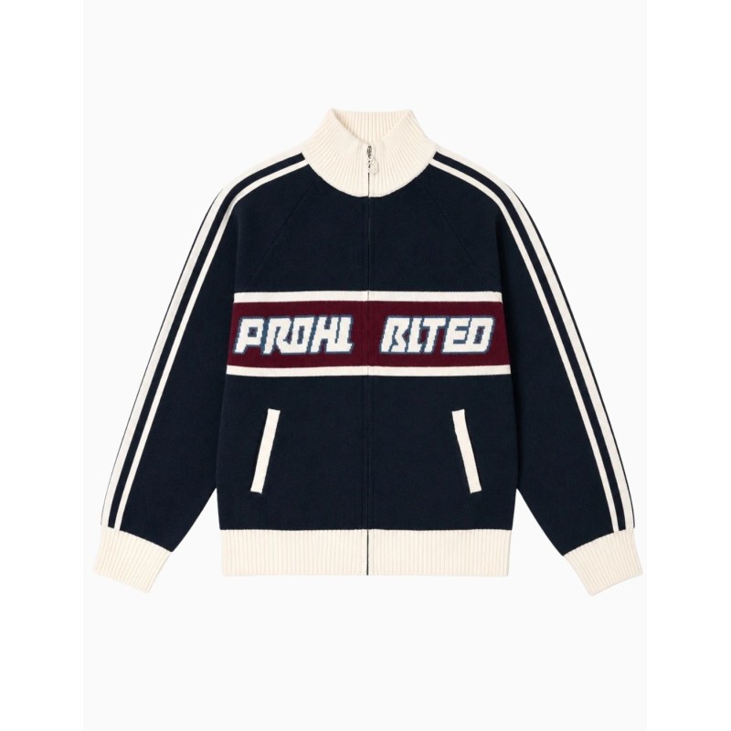 Chaqueta de punto Prohibited Berlin Letterman Navy