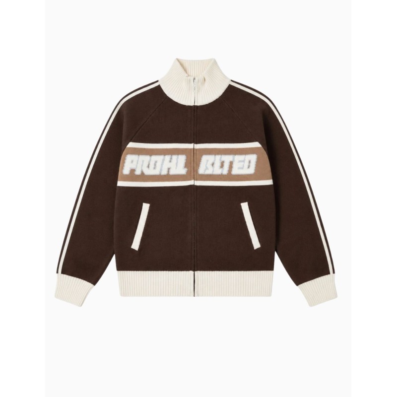 Chaqueta de punto Prohibited Berlin Letterman Marron