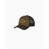 Gorra Von Dutch trucker verde y marrón con circulo amarillo
