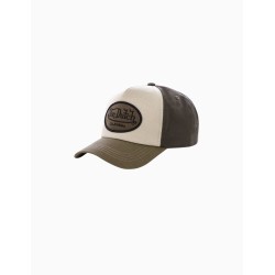 Gorra Von dutch logo marrón verde y beige ajustable