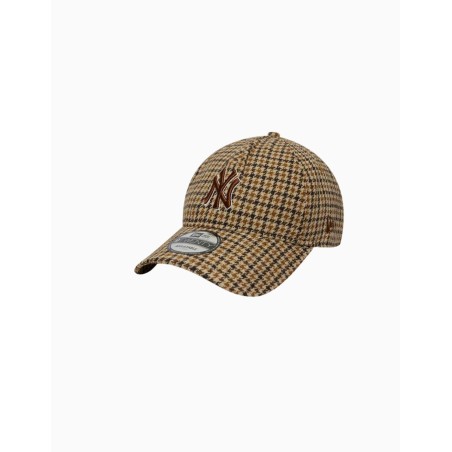Gorra de New Era marron de cadros ajustable
