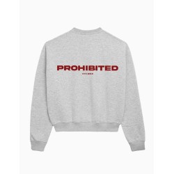 Sudadera Prohibited Crew Neck Grey Melange Unisex