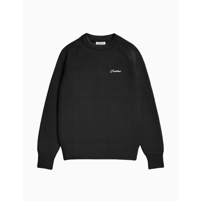 Jersey Prohibited Campus Knit Sweater Black Unisex