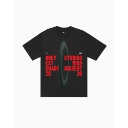 Camiseta Obey Studios Chaos Dissent Vintage Black