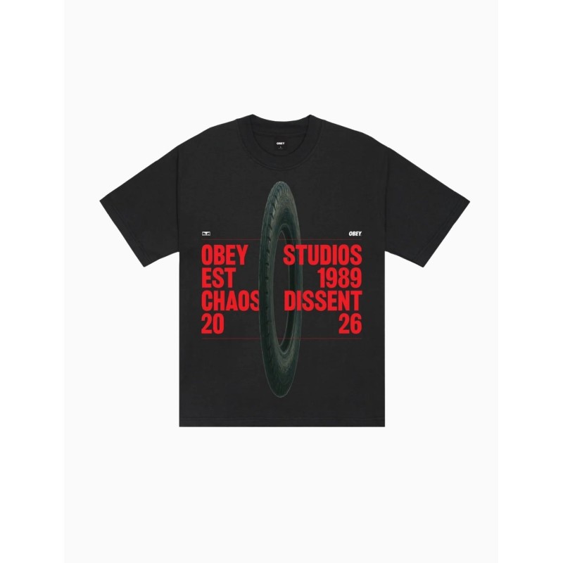 Camiseta Obey Studios Chaos Dissent Vintage Black