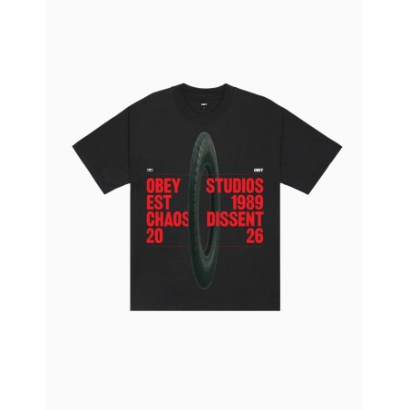 Camiseta Obey Studios Chaos Dissent Vintage Black