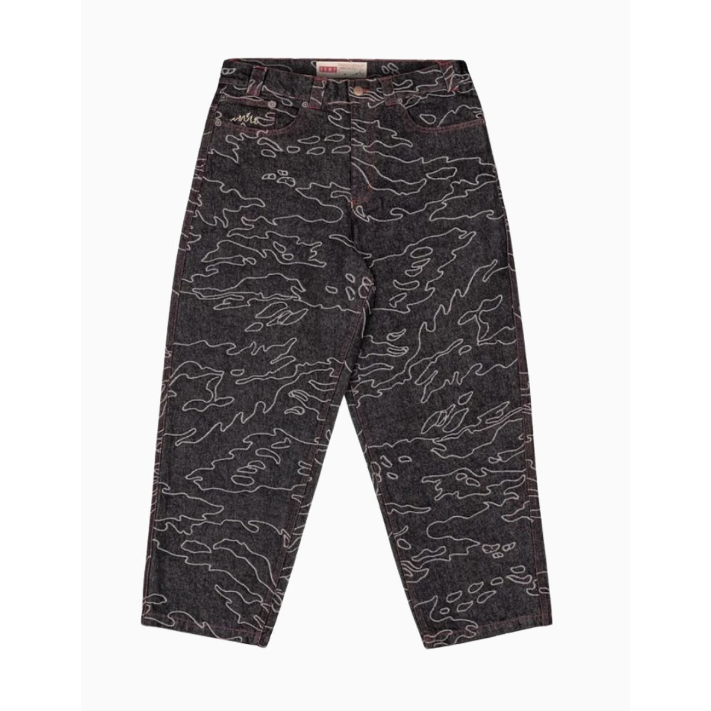 Pantalón Grimey Odd Cutlass Jacquard Big Boy Denim Raw Black