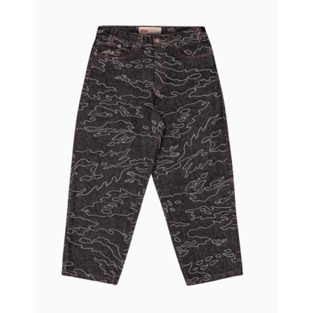 Pantalón Grimey Odd Cutlass Jacquard Big Boy Denim Raw Black