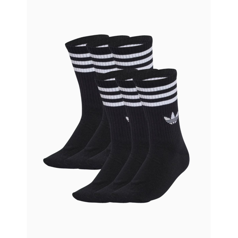 Calcetines Adidas Clásicos 3 Bandas Negros (6 Unidades)