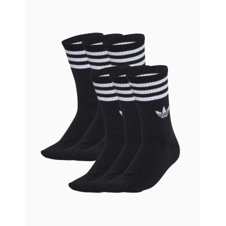 Calcetines Adidas Clásicos 3 Bandas Negros (6 Unidades)
