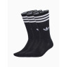Calcetines Adidas Clásicos High (Altos) 3 Bandas Negros (3 Unidades)