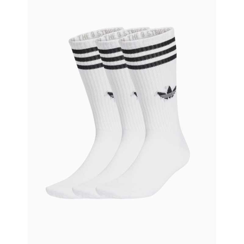 Calcetines Adidas Clásicos High (Altos) 3 Bandas Blancos (3 Unidades)