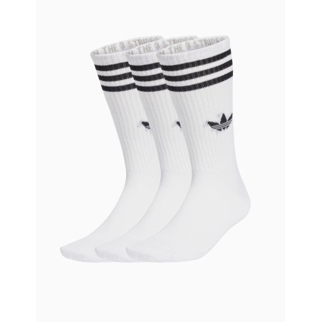 Calcetines Adidas Clásicos High (Altos) 3 Bandas Blancos (3 Unidades)