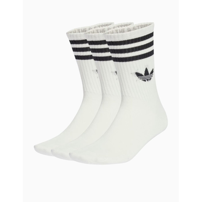 Calcetines Adidas Clásicos 3 Bandas Blancos (3 Unidades)