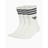 Calcetines Adidas Clásicos 3 Bandas Blancos (3 Unidades)
