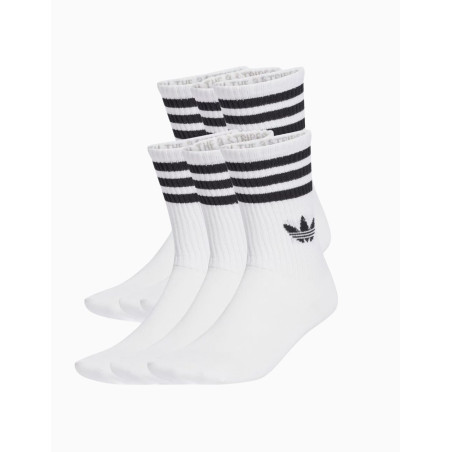 Calcetines Adidas Clásicos 3 Bandas Blancos (6 Unidades)