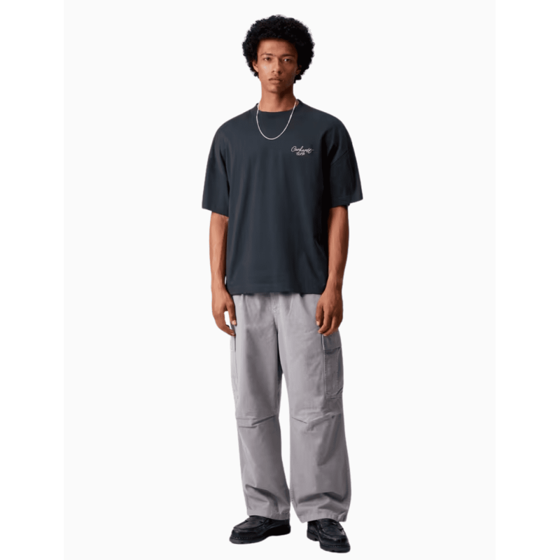 Camiseta Carhartt Wip Signature Script Deep Night Glassy Pink