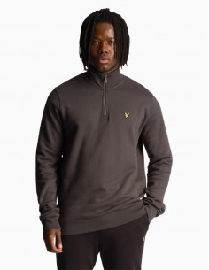 SUDADERA LYLE SCOTT CON CREMA 1 4 GRIS