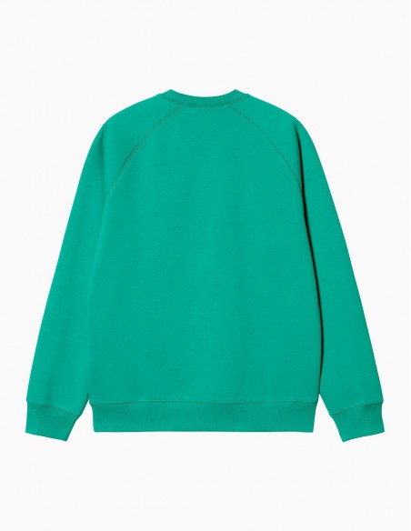 SUDADERA CARHARTT WIP CREW CHASE AQUA GREEN