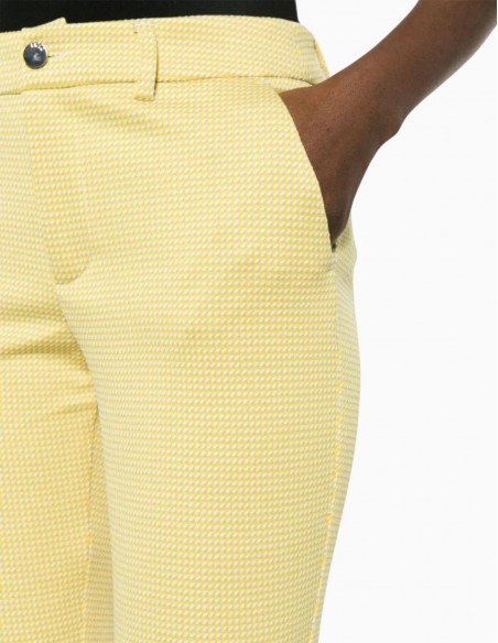 PANTALÓN LIU.JO JACQUARD PUNTO MILANO AMARILLO