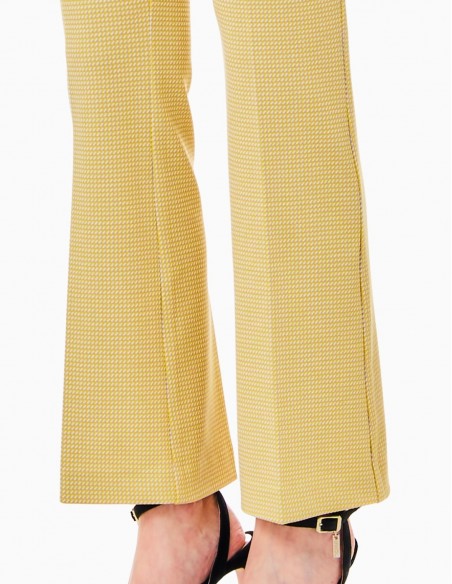 PANTALÓN LIU.JO JACQUARD PUNTO MILANO AMARILLO