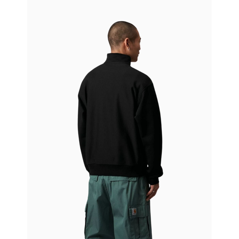 Sudadera Carhartt Wip Half Zip American Script Sweat Black