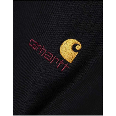 Sudadera Carhartt Wip Half Zip American Script Sweat Black