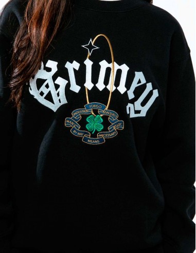 SUDADERA GRIMEY SAOIRSE VINTAGE BLACK CREW