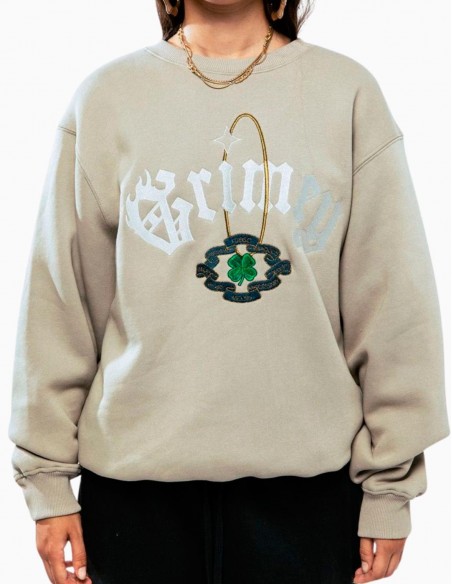 SUDADERA GRIMEY SAOIRSE VINTAGE CREW GREY