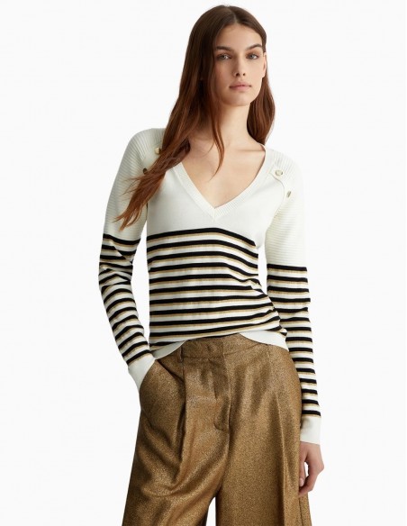 JERSEY LIU.JO DE RAYAS NEGRAS Y DORADAS