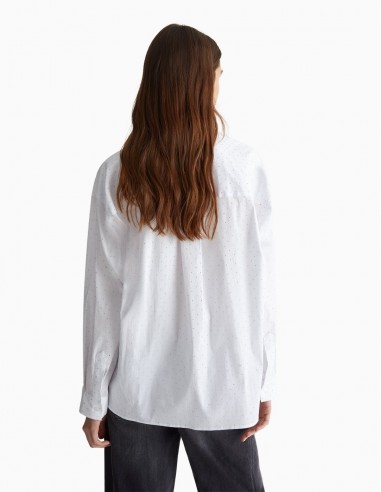 CAMISA LIU.JO OVERSIZE CON MINI TACHUELAS BLANCA