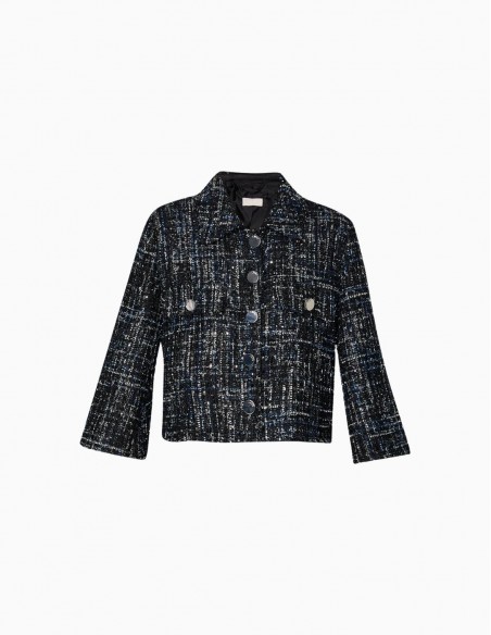 CHAQUETA LIU.JO EN TEJIDO BOUCLÉ NEGRA