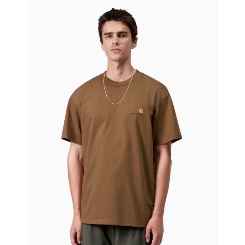 Camiseta Carhartt WIP American Script T-Shirt Hamilton Brown
