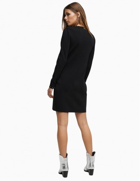 VESTIDO LOLA CASADEMUNT PUNTO TACHAS NEGRO