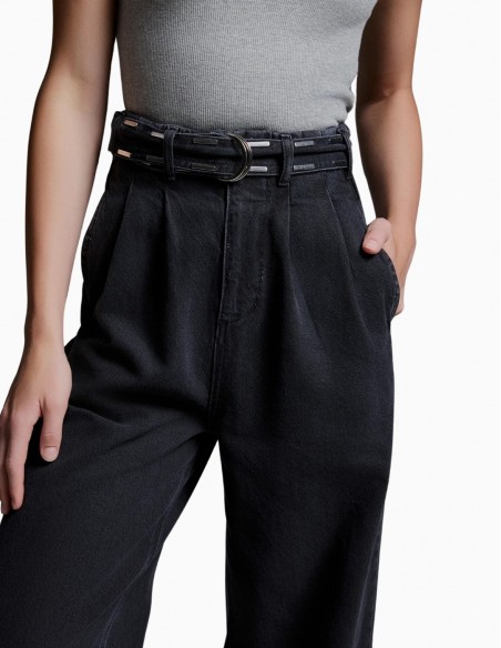 VAQUERO BSB JEANS REGINA CINTURÓN NEGRO