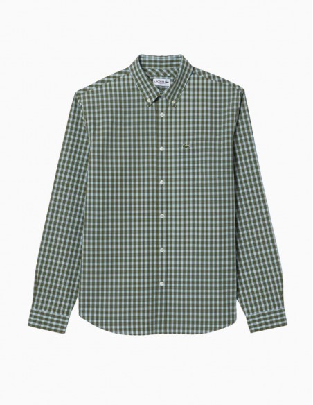 CAMISA LACOSTE CORTE REGULAR CUADROS ESCOCESES