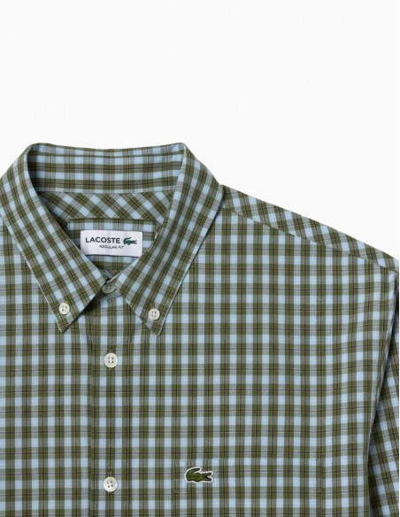 CAMISA LACOSTE CORTE REGULAR CUADROS ESCOCESES