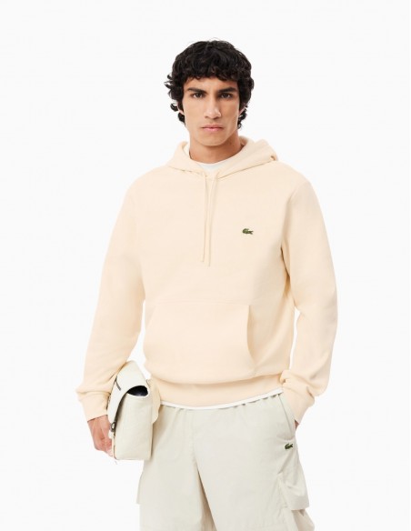 SUDADERA LACOSTE CON CAPUCHA DE FELPA CRUDO