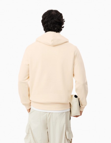 SUDADERA LACOSTE CON CAPUCHA DE FELPA CRUDO