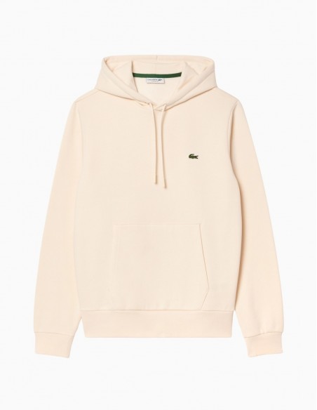 SUDADERA LACOSTE CON CAPUCHA DE FELPA CRUDO