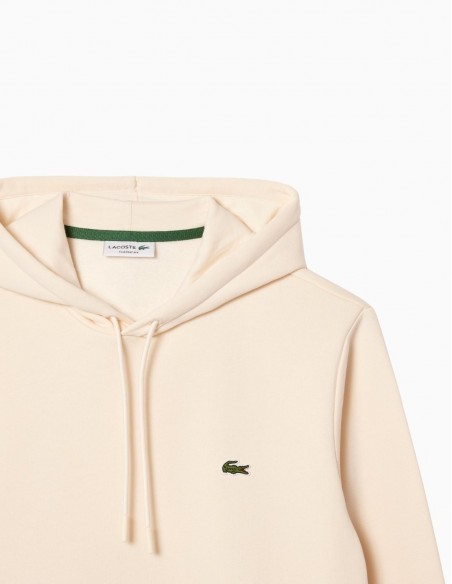 SUDADERA LACOSTE CON CAPUCHA DE FELPA CRUDO