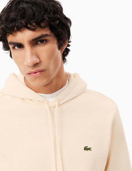 SUDADERA LACOSTE CON CAPUCHA DE FELPA CRUDO