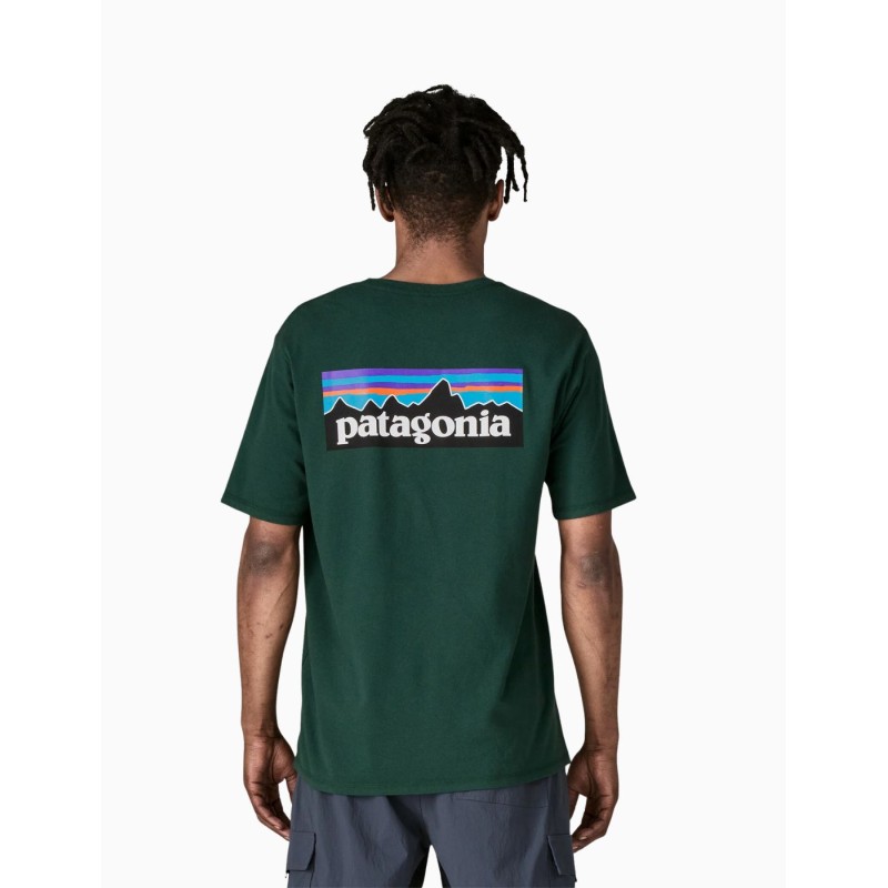 Camiseta Patagonia de manga corta logo P-6 para hombre Responsibili-Tee