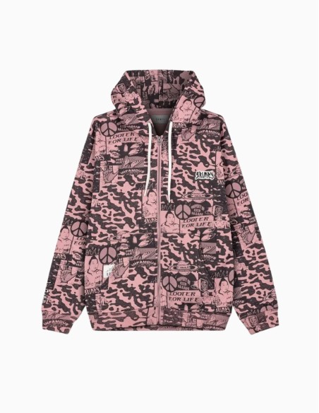 SUDADERA GRIMEY PEACE WITHIN ALL OVER PRINT LILAC