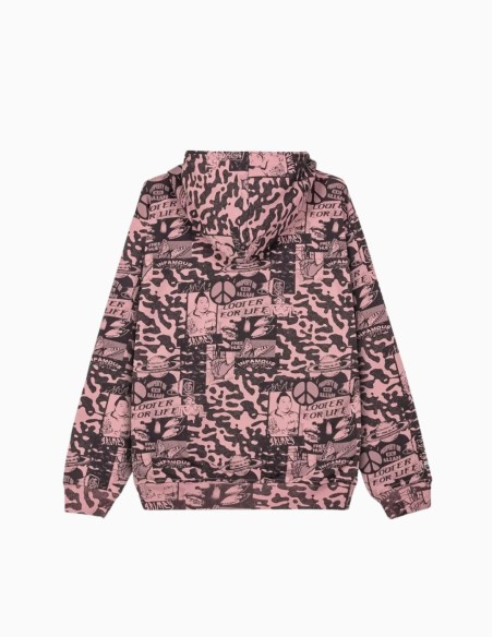 SUDADERA GRIMEY PEACE WITHIN ALL OVER PRINT LILAC