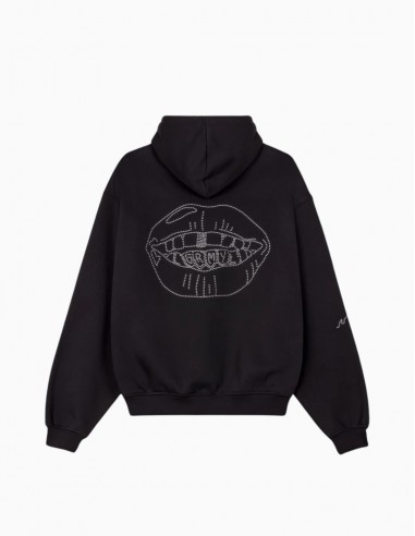 SUDADERA GRIMEY PEACE WITHIN RHINESTUDS BLACK