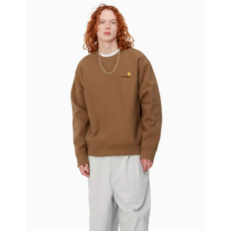 Sudadera Carhartt Wip American Script Crew Hamilton Brown