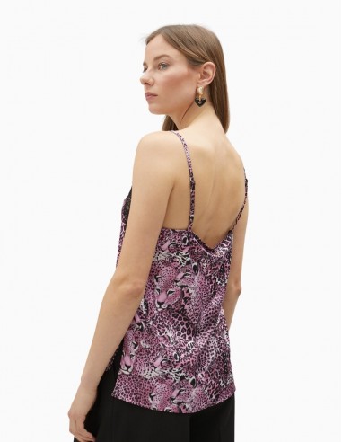 TOP LOLA CASADEMUNT LENCERO ANIMAL PRINT ROSA