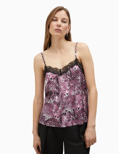 TOP LOLA CASADEMUNT LENCERO ANIMAL PRINT ROSA