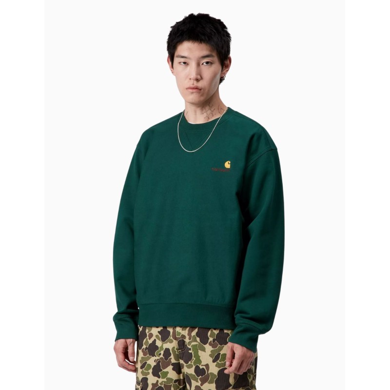 Sudadera Carhartt Wip American Script Dark Fir